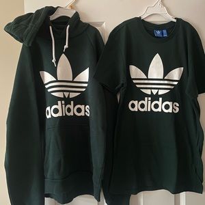 Mens Adidas sweatshirt and t-shirt